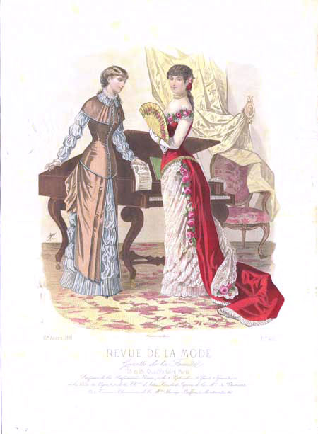 REVUE DE LA MODE 印刷物 19世紀 【商品番号②】 Village Antiques: Revue de La Mode - Victorian Fashion Plate - At